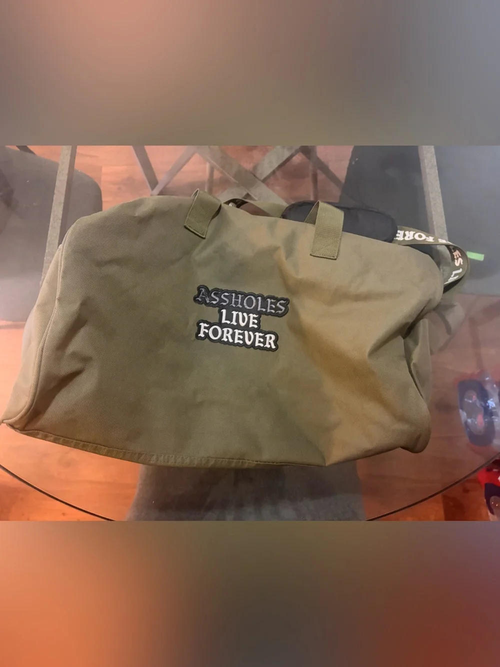 assholes live forever olive green